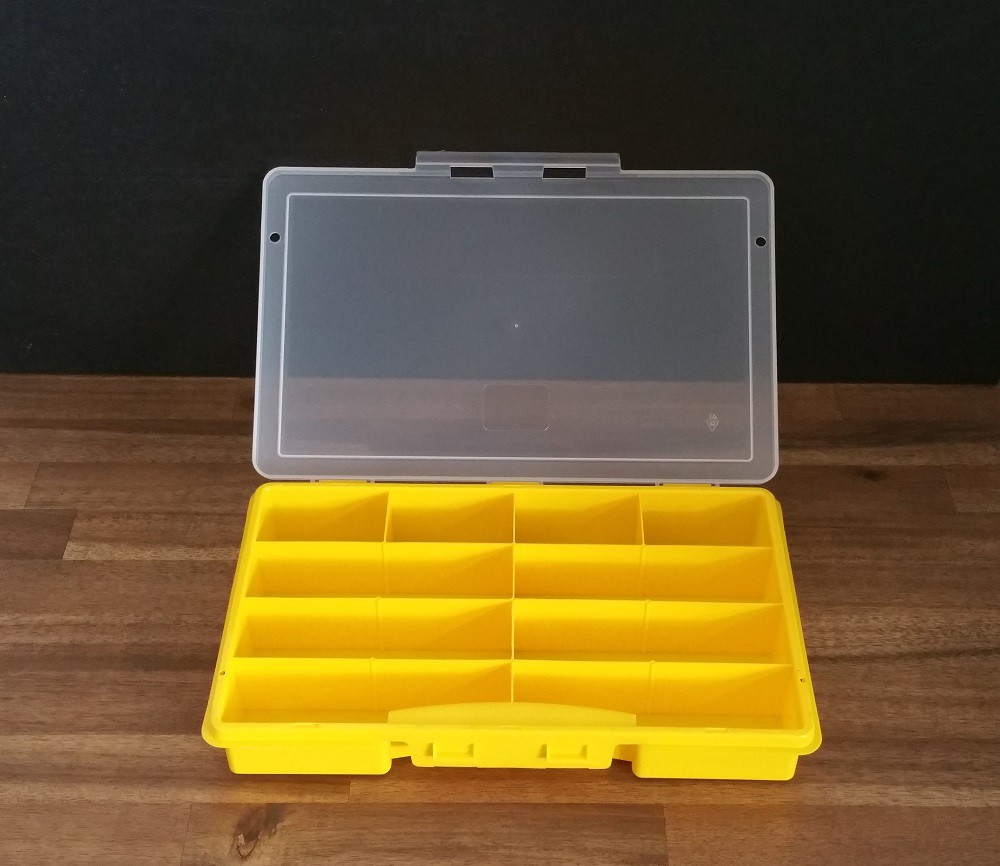 Sorting Box / Assortment Box yellow 10 compartments 275x180x41mms