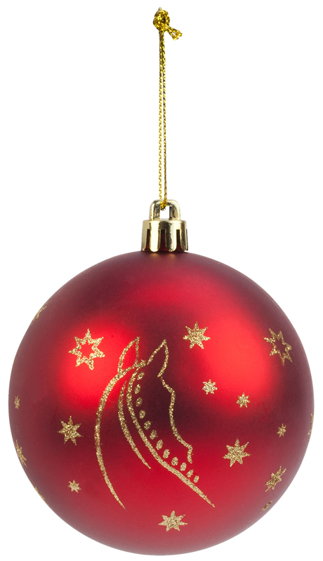 Motiv Kugel Weihnachtskugel Weihnachtsbaum 6er Set Hund, Katze, Pferd