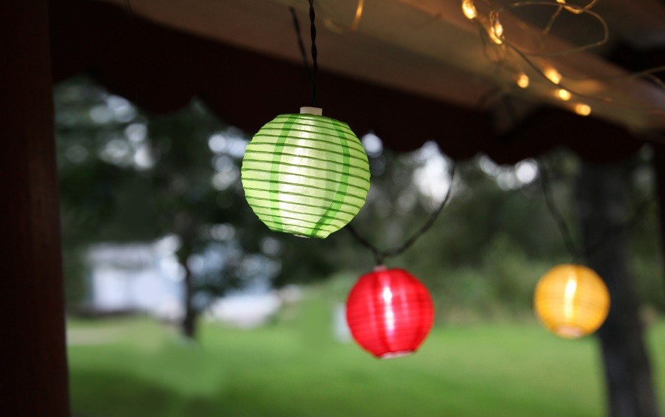 LED Lichterkette Lampion 10 Stück 4,5m + 10m Zuleitung ...
